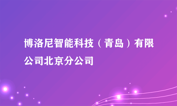 博洛尼智能科技（青岛）有限公司北京分公司