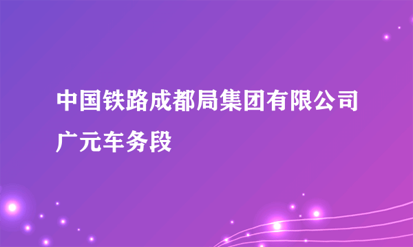 中国铁路成都局集团有限公司广元车务段