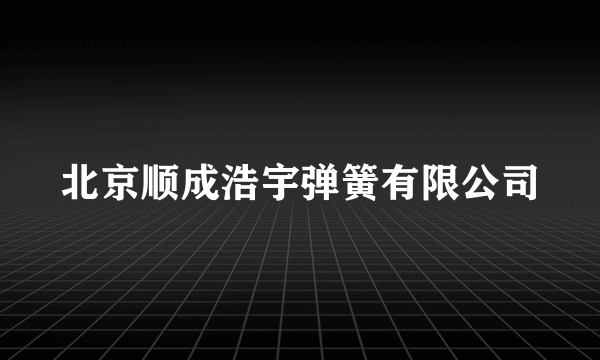 北京顺成浩宇弹簧有限公司