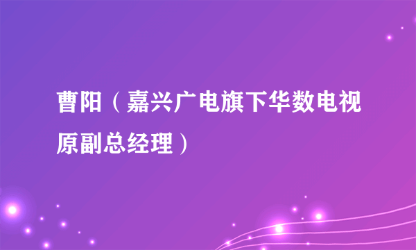 曹阳（嘉兴广电旗下华数电视原副总经理）