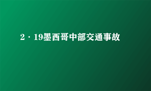 2·19墨西哥中部交通事故