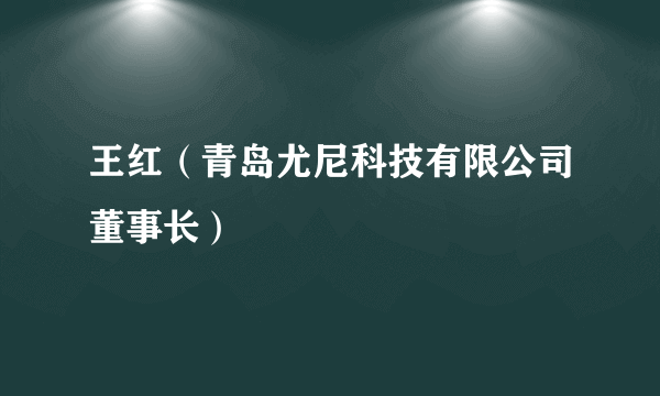 王红（青岛尤尼科技有限公司董事长）