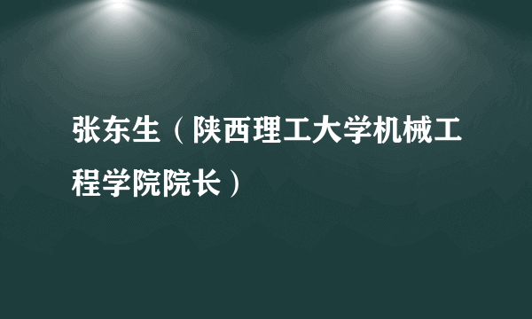 张东生（陕西理工大学机械工程学院院长）