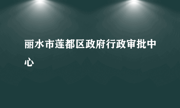 丽水市莲都区政府行政审批中心