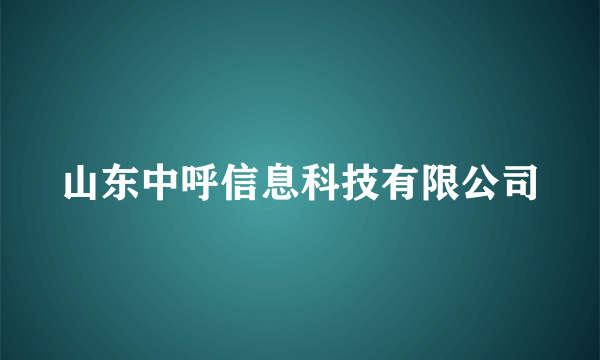 山东中呼信息科技有限公司