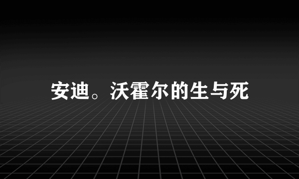 安迪。沃霍尔的生与死