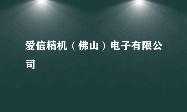 爱信精机（佛山）电子有限公司