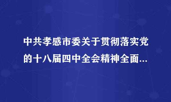 中共孝感市委关于贯彻落实党的十八届四中全会精神全面推进法治孝感建设的实施意见