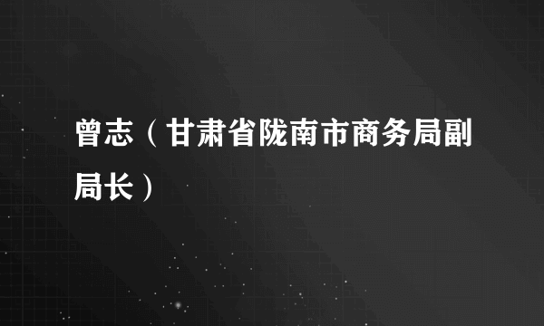 曾志（甘肃省陇南市商务局副局长）