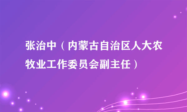 张治中（内蒙古自治区人大农牧业工作委员会副主任）