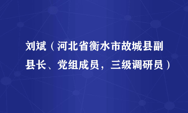 刘斌（河北省衡水市故城县副县长、党组成员，三级调研员）