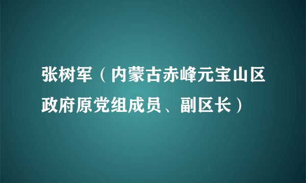 张树军（内蒙古赤峰元宝山区政府原党组成员、副区长）