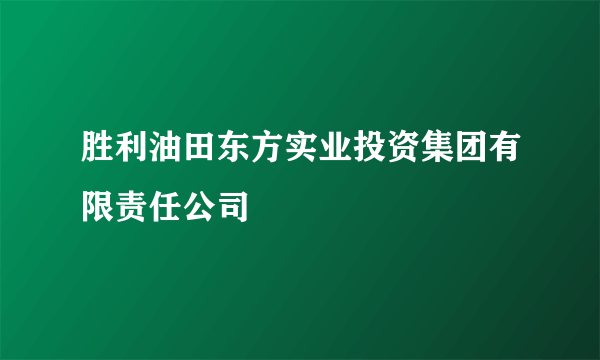 胜利油田东方实业投资集团有限责任公司