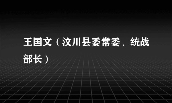 王国文（汶川县委常委、统战部长）