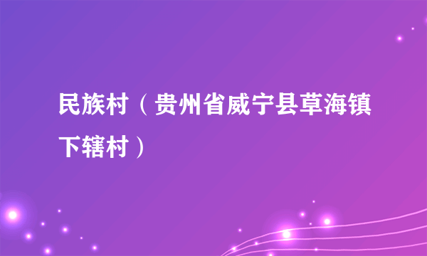 民族村（贵州省威宁县草海镇下辖村）