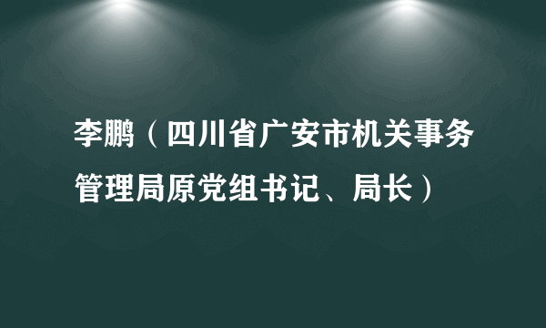 李鹏（四川省广安市机关事务管理局原党组书记、局长）