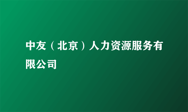 中友（北京）人力资源服务有限公司