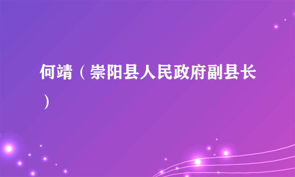 何靖（崇阳县人民政府副县长）