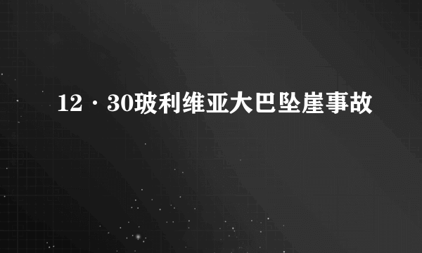 12·30玻利维亚大巴坠崖事故