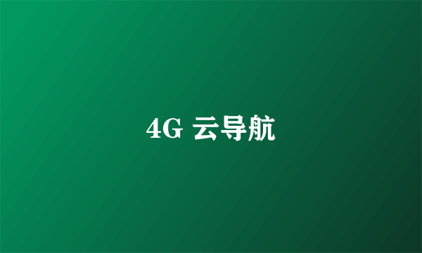 4G 云导航