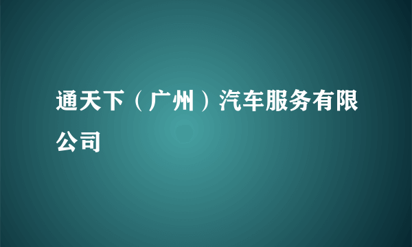 通天下（广州）汽车服务有限公司