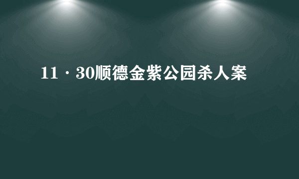 11·30顺德金紫公园杀人案