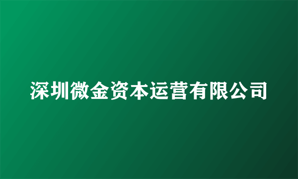 深圳微金资本运营有限公司