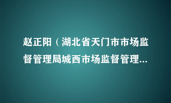 赵正阳（湖北省天门市市场监督管理局城西市场监督管理所原四级主任科员）