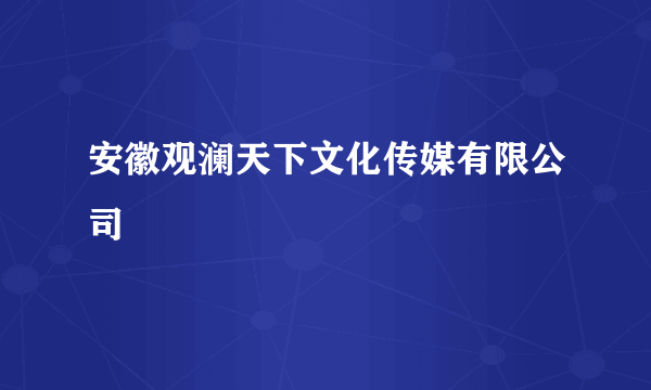 安徽观澜天下文化传媒有限公司