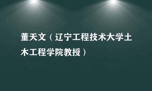 董天文（辽宁工程技术大学土木工程学院教授）