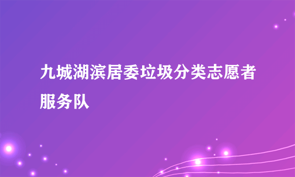 九城湖滨居委垃圾分类志愿者服务队