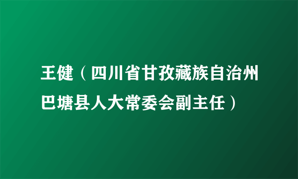 王健（四川省甘孜藏族自治州巴塘县人大常委会副主任）