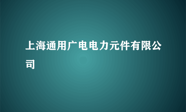 上海通用广电电力元件有限公司