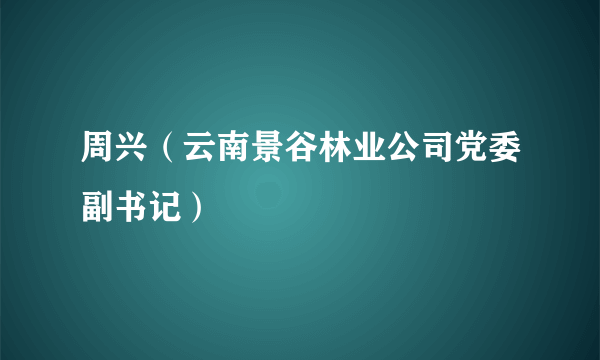 周兴（云南景谷林业公司党委副书记）