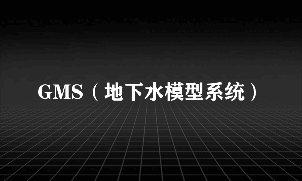 GMS（地下水模型系统）