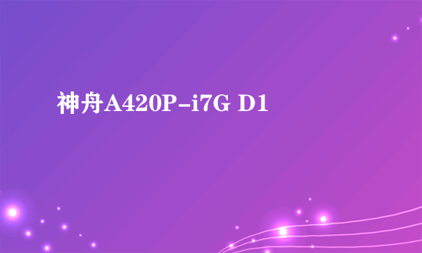 神舟A420P-i7G D1