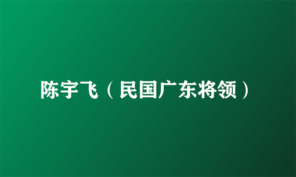 陈宇飞（民国广东将领）