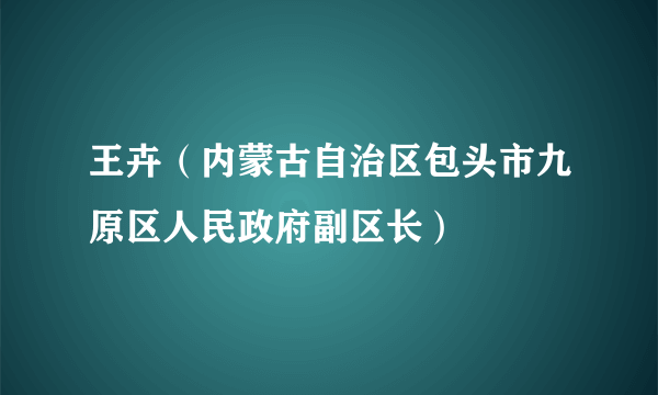 王卉（内蒙古自治区包头市九原区人民政府副区长）