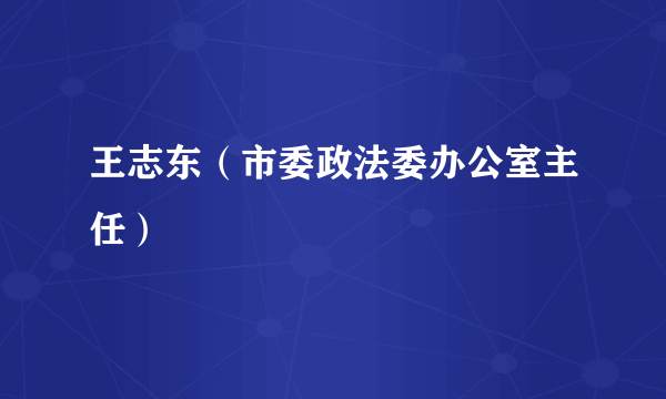 王志东（市委政法委办公室主任）