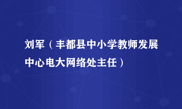 刘军（丰都县中小学教师发展中心电大网络处主任）