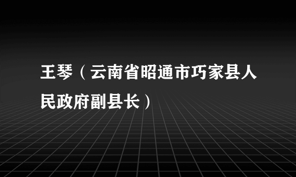 王琴（云南省昭通市巧家县人民政府副县长）