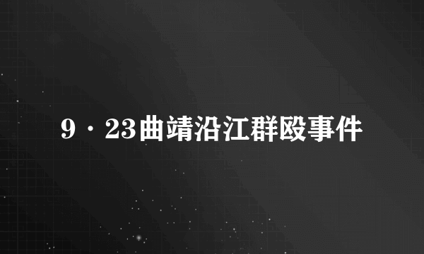 9·23曲靖沿江群殴事件