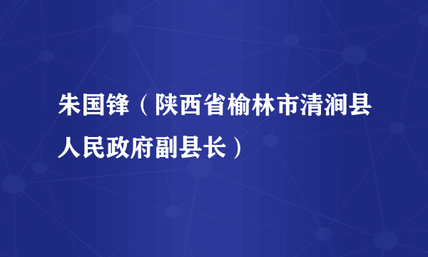 朱国锋（陕西省榆林市清涧县人民政府副县长）