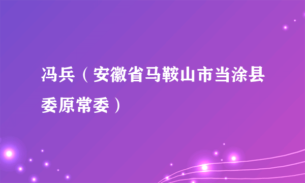 冯兵（安徽省马鞍山市当涂县委原常委）