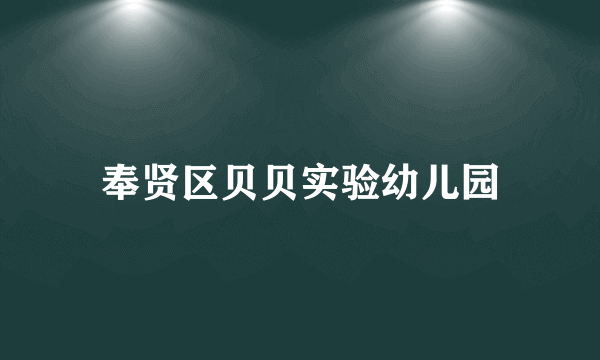 奉贤区贝贝实验幼儿园