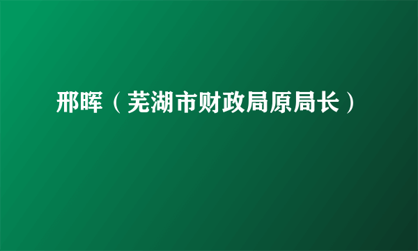 邢晖（芜湖市财政局原局长）