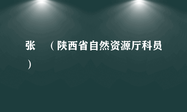 张劼（陕西省自然资源厅科员）