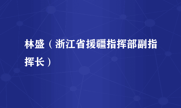 林盛（浙江省援疆指挥部副指挥长）