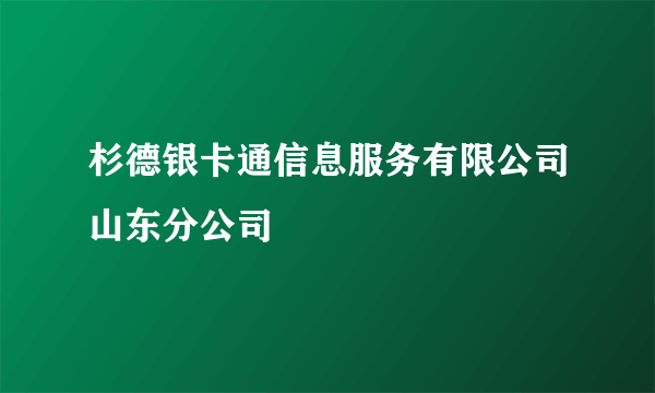 杉德银卡通信息服务有限公司山东分公司