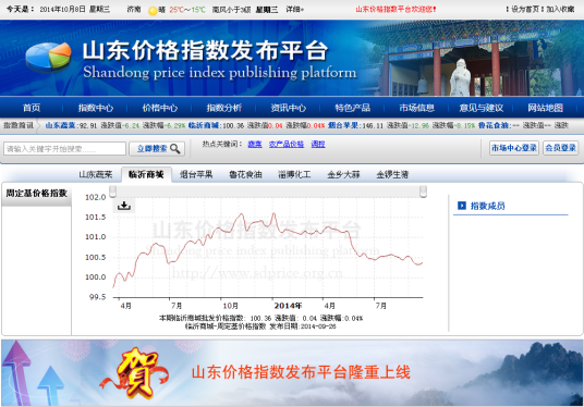 山东省价格指数发布平台